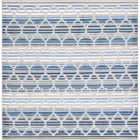 Safavieh 6 ft. 7 in. x 6 ft. 7 in. Cabana Power Loomed Square Area Rug Blue & Grey CBN333M-7SQ